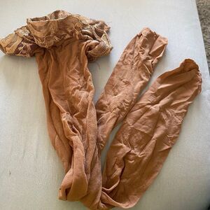 Roaman’s Thigh High Nylons Stockings 2 Pair Pack Nude